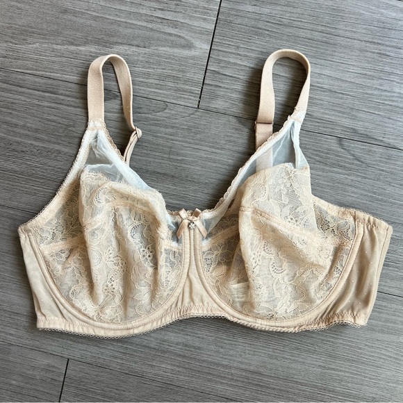 Wacoal Retro Chic Full-Figure Underwire Unlined Bra 38DD Nude Lace - Picture 1 of 5